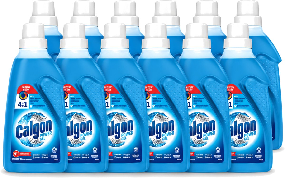 12 x Calgon - Wasmachinereiniger - Gel - Tegen Kalkaanslag / Wasmiddelresten / Geuren - 750 ml - 15 Wasbeurten - Voordeelverpakking - 12 stuks