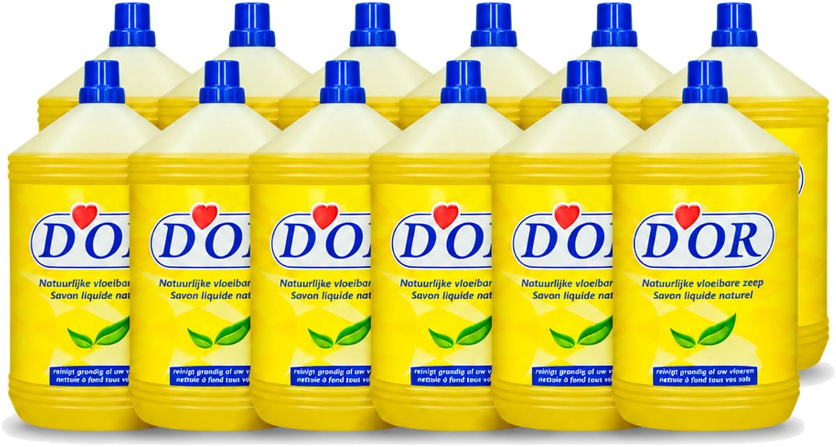 12 x D'Or - Natuurlijke Vloeibare Zeep - Voor Vloeren en Tegels - 5 liter - Voordeelverpakking - 12 stuks