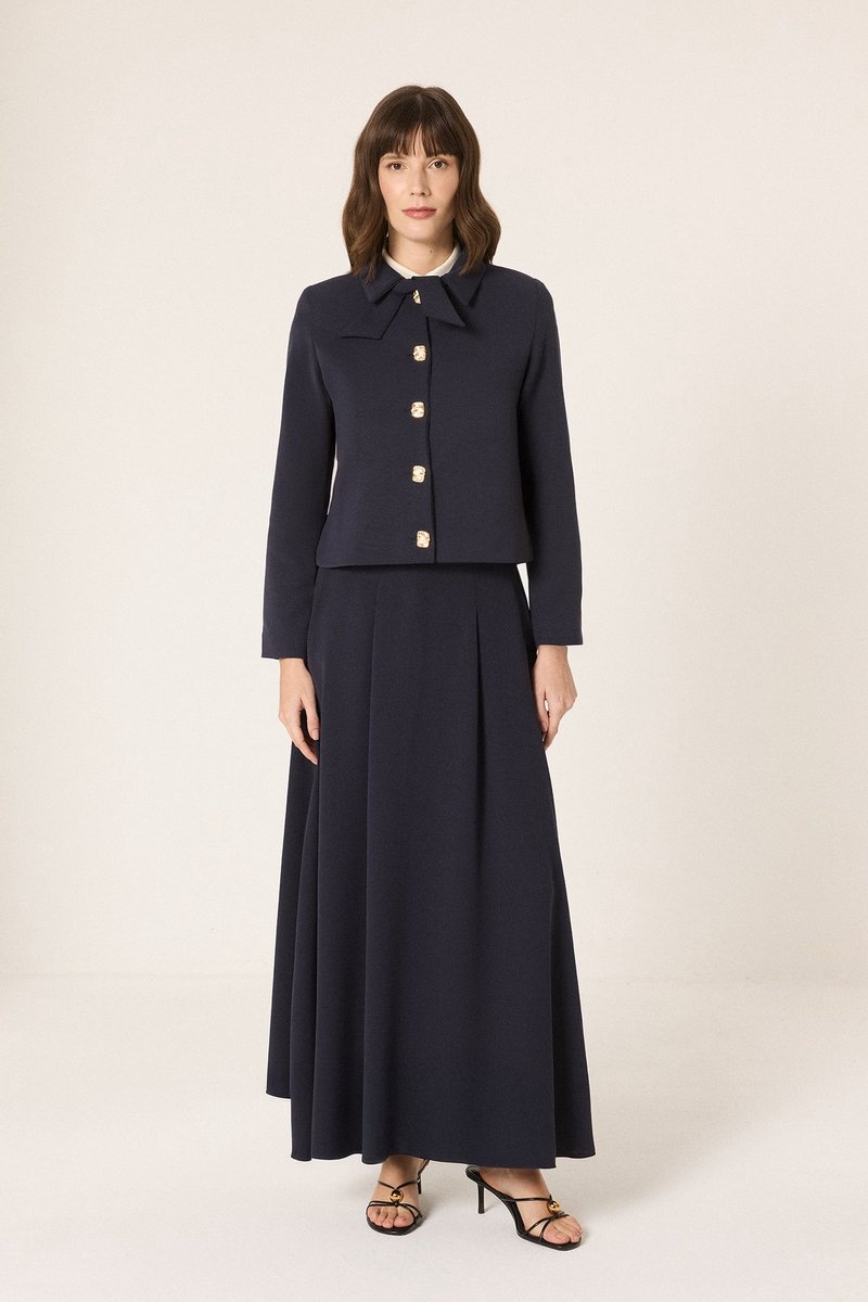 Touché Privé - 2-delige set van rok en jasje - Marineblauw - Dames