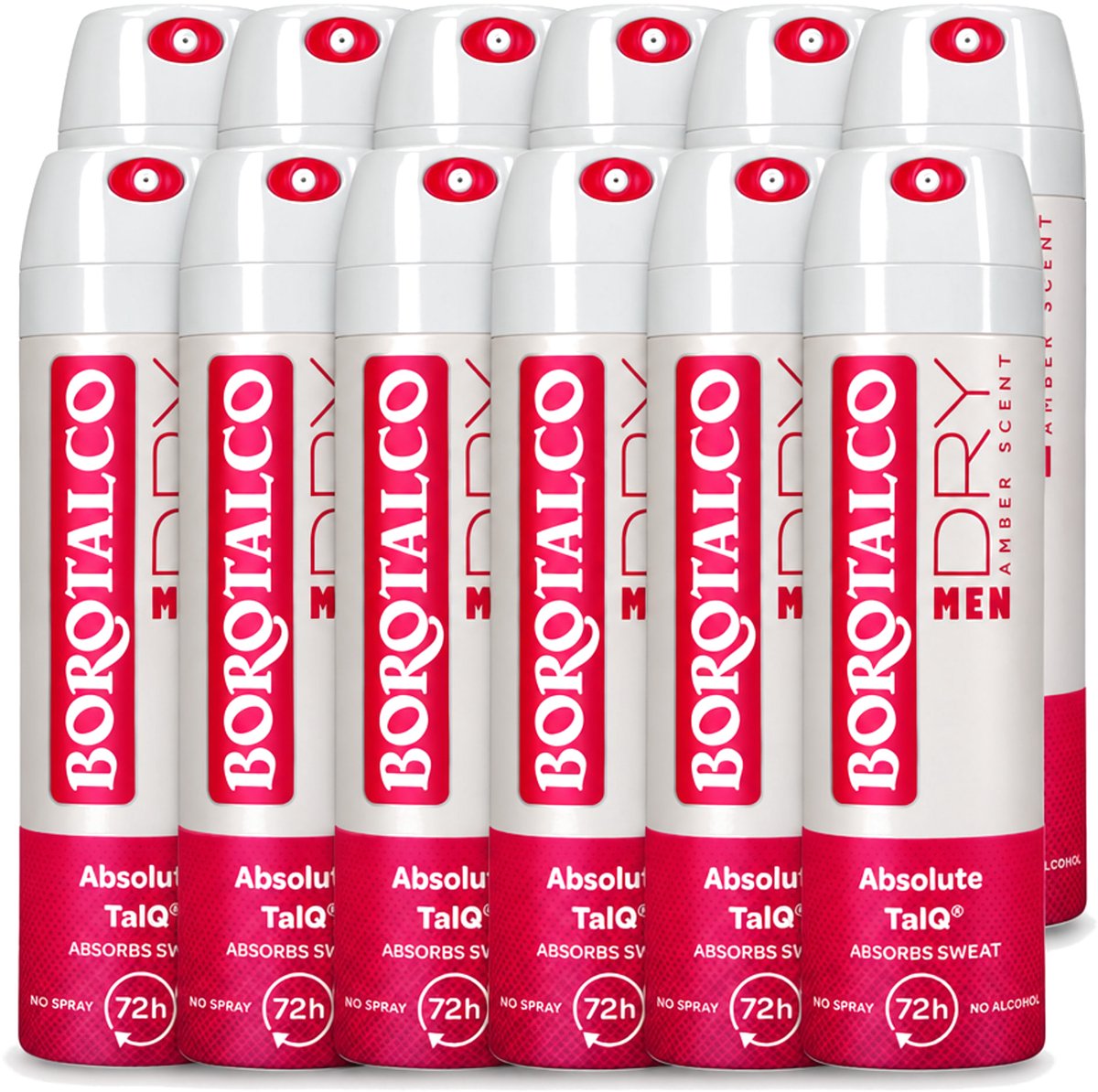 12 x Borotalco – Deodorant Spray – Men Amber Geur – 150 ml - Voordeelverpakking - 12 stuks