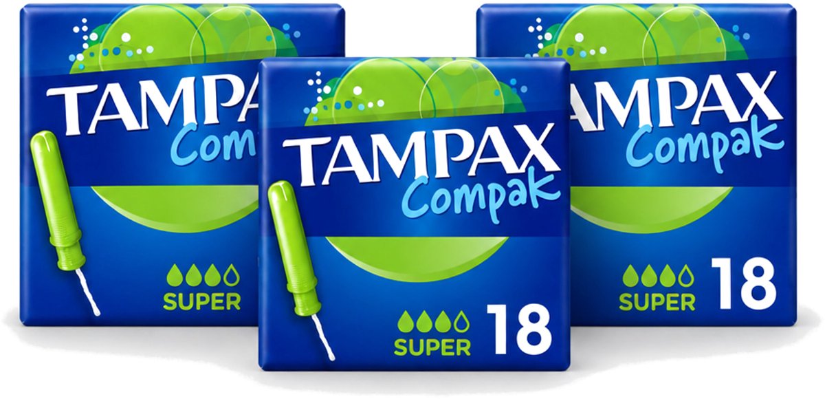 3 x Tampax Compak – Tampons – Super - Bulkverpakking - 3 stuks