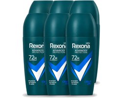 Rexona Men 6 x Rexona Men - Deodorant Roller - Advanced Protection Dry Cobalt - Langdurige Frisheid - 50 ml - Voordeelverpakking - 6 stuks