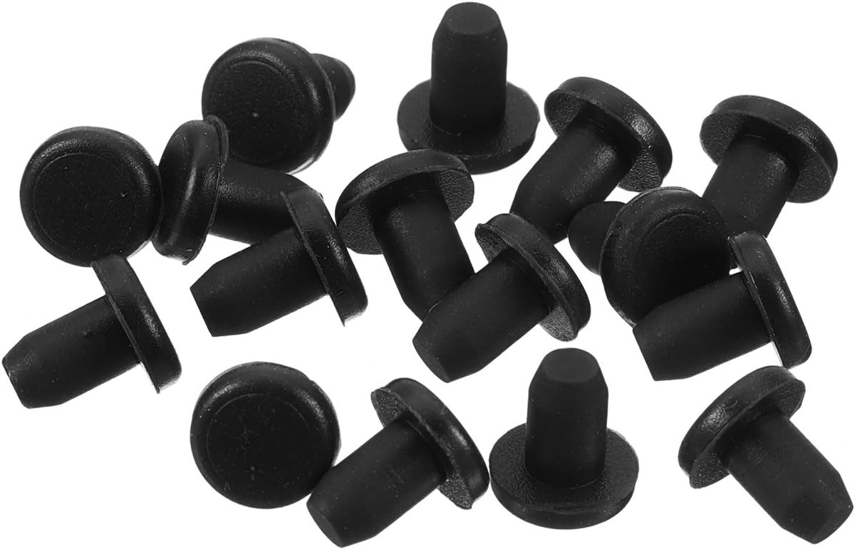 Rubber stoppen 16pcs - 3,8mm gatenpluggen - hoogwaardig silicone - hittebestendig tot 250°C - ShopVlot