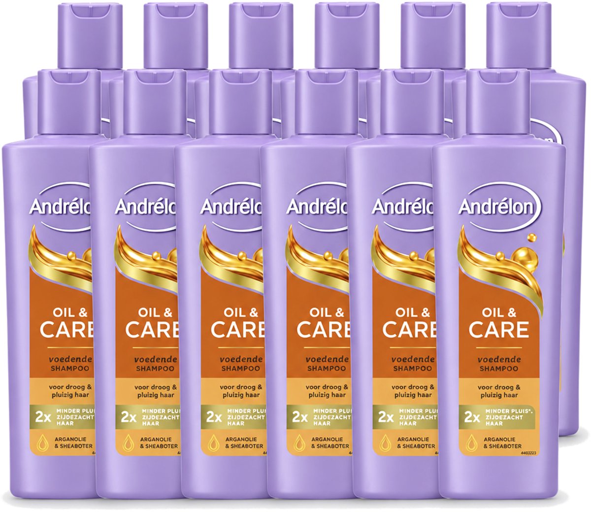 12 x Andrélon – Shampoo – Oil & Care – 250 ml - Voordeelverpakking - 12 stuks