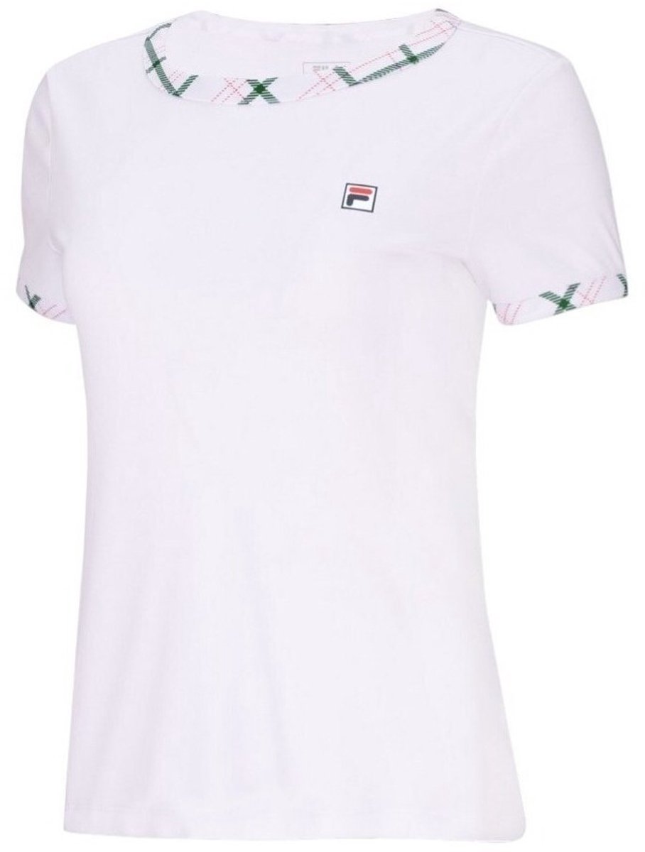 Fila Yamila Dames T-shirt /Court Check Wit