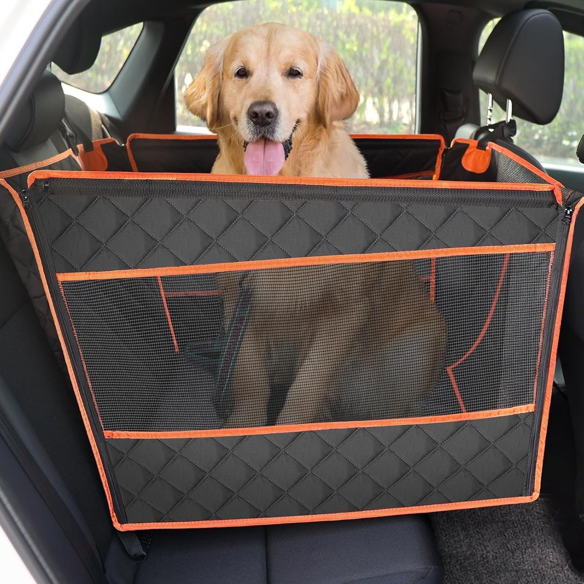 Ruime en veilige hondenautostoel XL, 70x24x55 cm, met 4 bevestigingsriemen voor middelgrote en grote honden