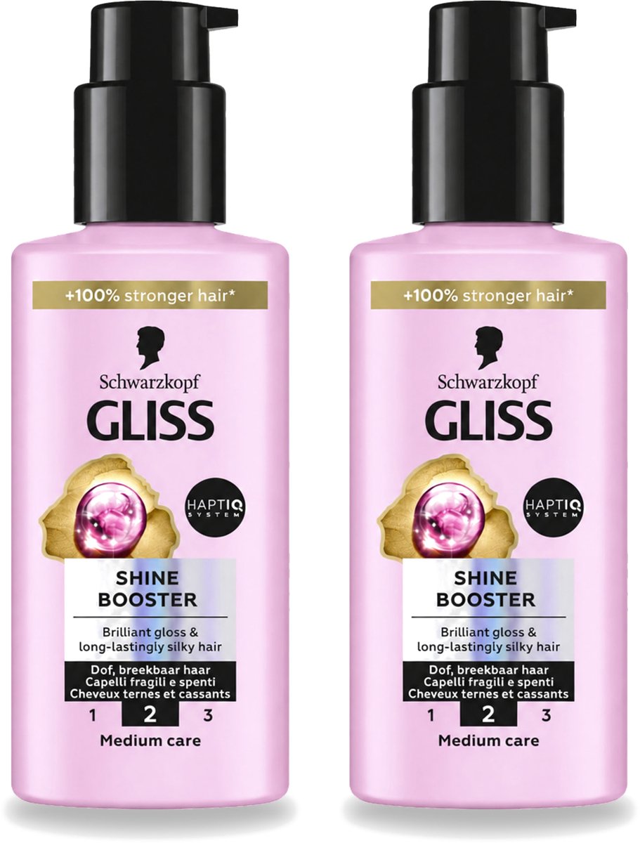 2 x Gliss - Haarserum - Liquid Silk Shine Booster - Fruitige Geur - 100 ml - Voordeelverpakking - 2 stuks