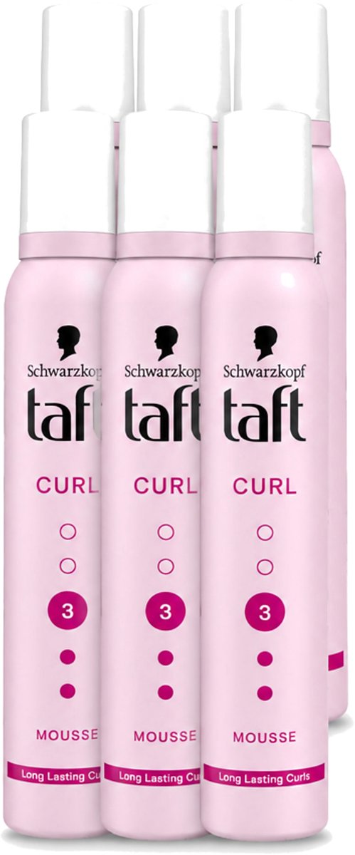 6 x Taft - Haarmousse - Curl 3 - Gedefinieerde krullen - 200 ml - Voordeelverpakking - 6 stuks