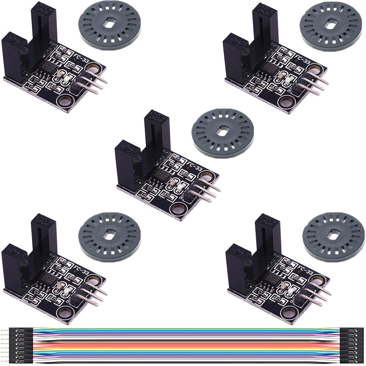 5pcs Speed Measurement Sensor Photoelectric Infrared Counting Sensor LM393 H2010, Motor Speed Sensor Module with - ShopVlot