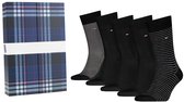 Tommy Hilfiger Sokken Heren - Giftbox Stripe Zwart - 5 paar hoge sokken - Maat 39/42