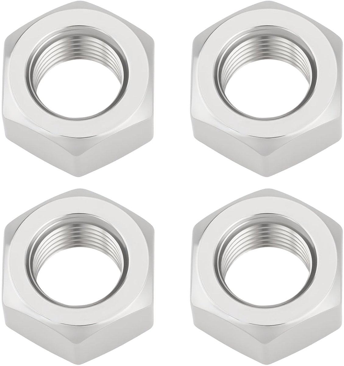 4pcs Stainless Steel Left Hand Thread Full Nut Metric Fine Thread M14×1.5 For Machinery & Engineering Equipment - ShopVlot