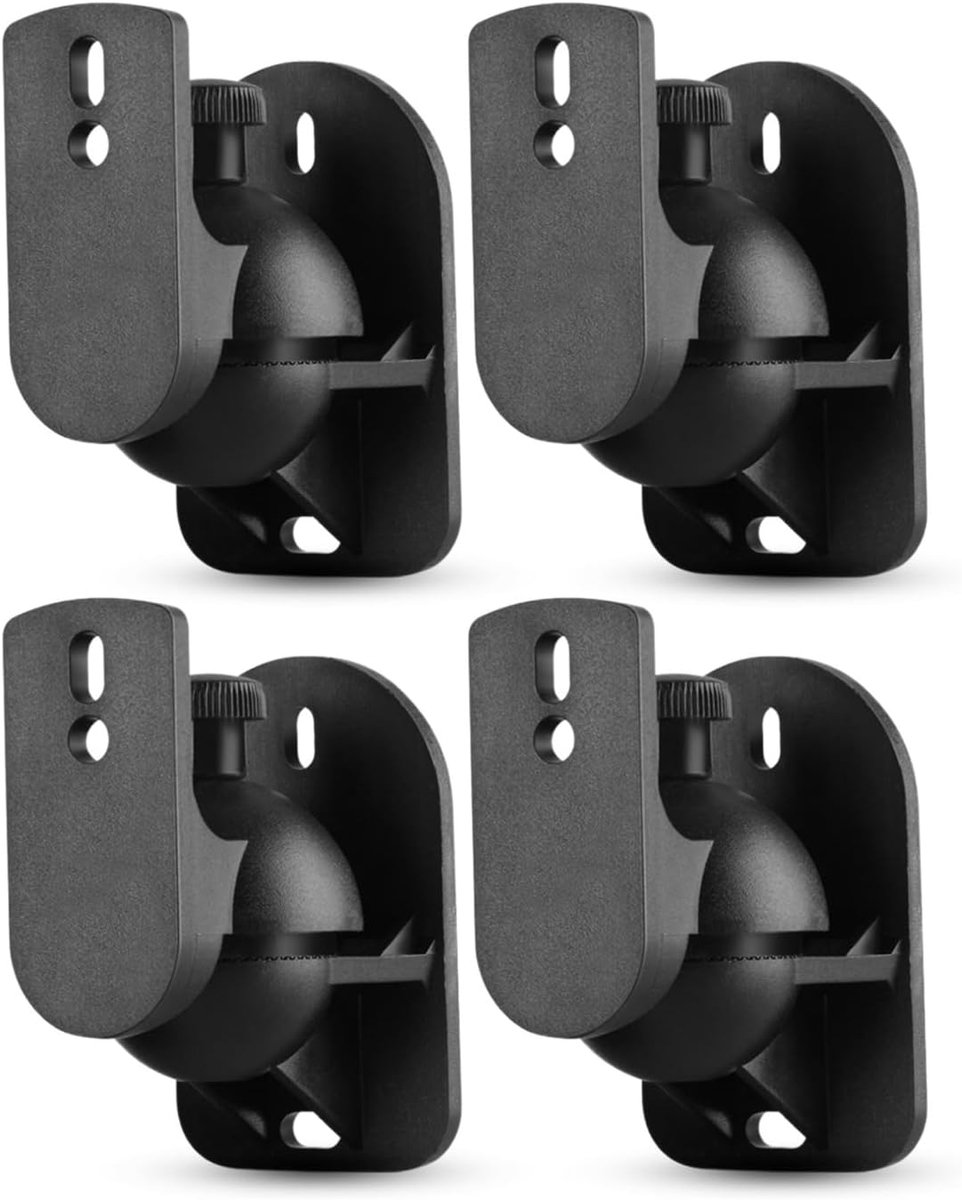 TNP Universal Satellite Speaker Wall Mount Bracket Ceiling Mounting Clamp with Adjustable Swivel and Tilt Angle - ShopVlot