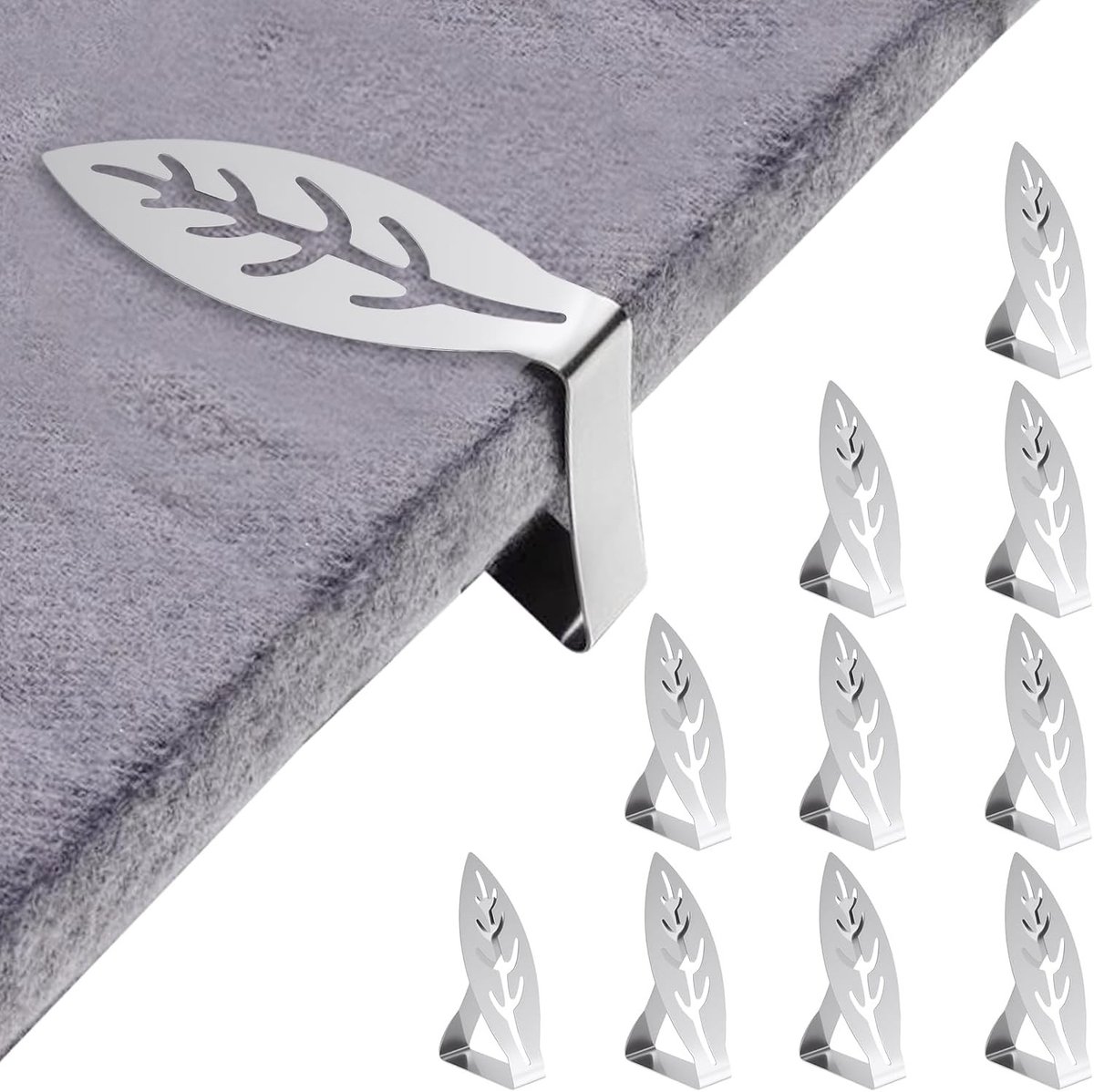 Tafelkleed Houder - 10 Stuks RVS Clips voor Dikke Tafelhoes