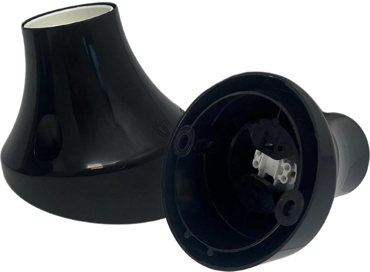 2 x lamp sockets, curved socket, E27, black, wall lamp socket, ideal for lighting projects, high-quality and durable - ShopVlot