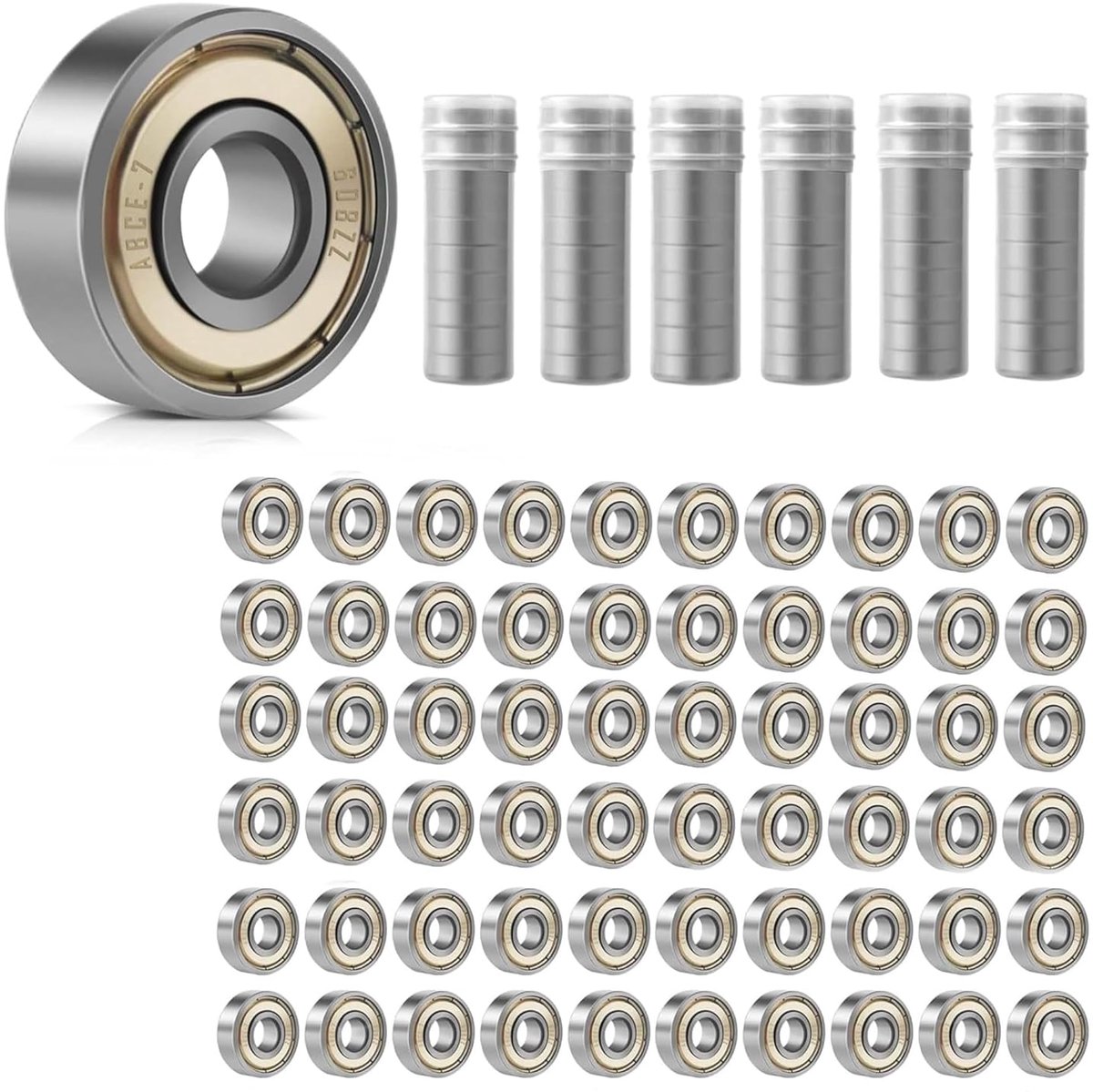 608 ZZ Ball Bearings 8 x 22 x 7 mm Metal Double Shielded Miniature Groove Ball Bearings Skateboard Ball Bearings 608 ShopVlot