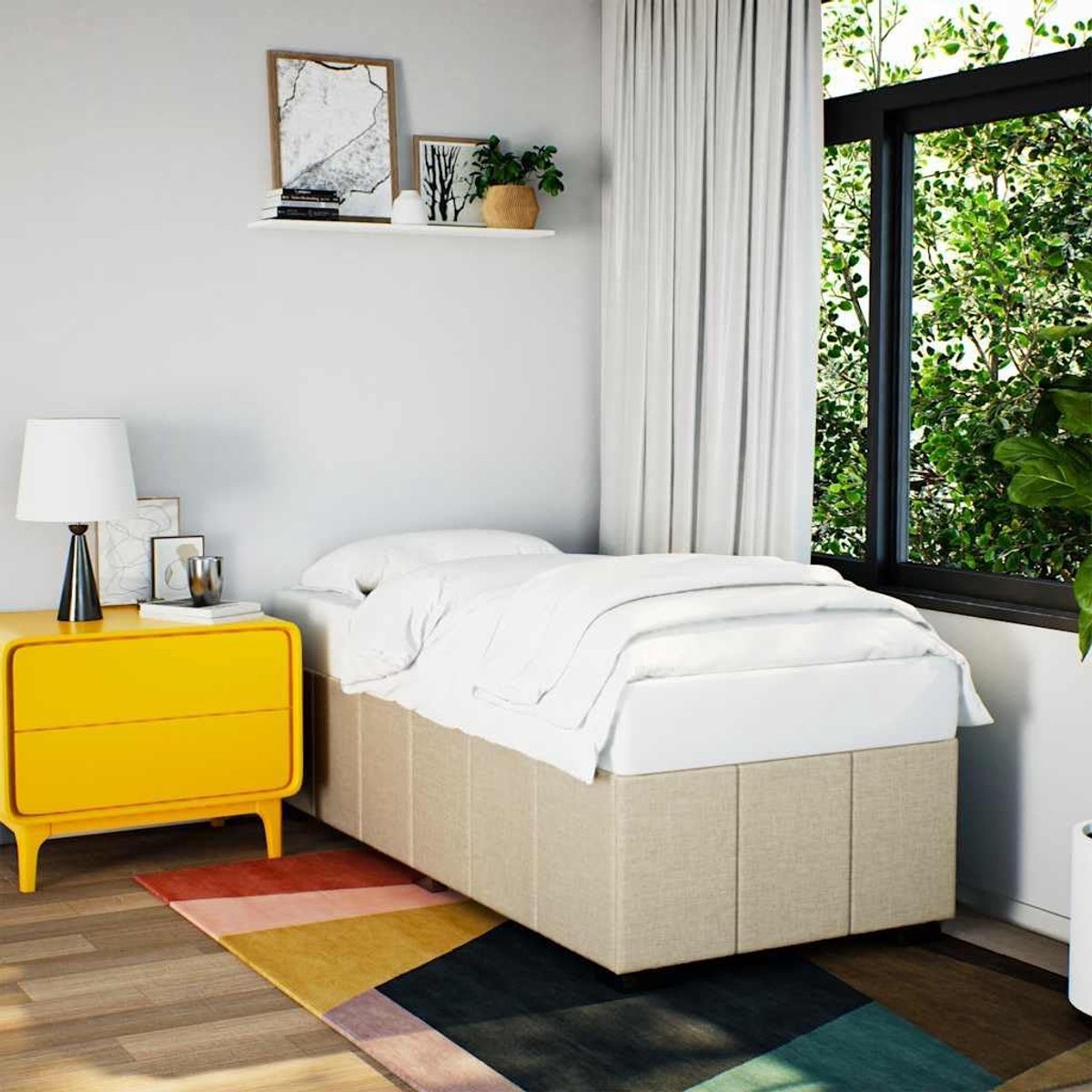 Lattenbodem bedframe crème 100x200 cm
