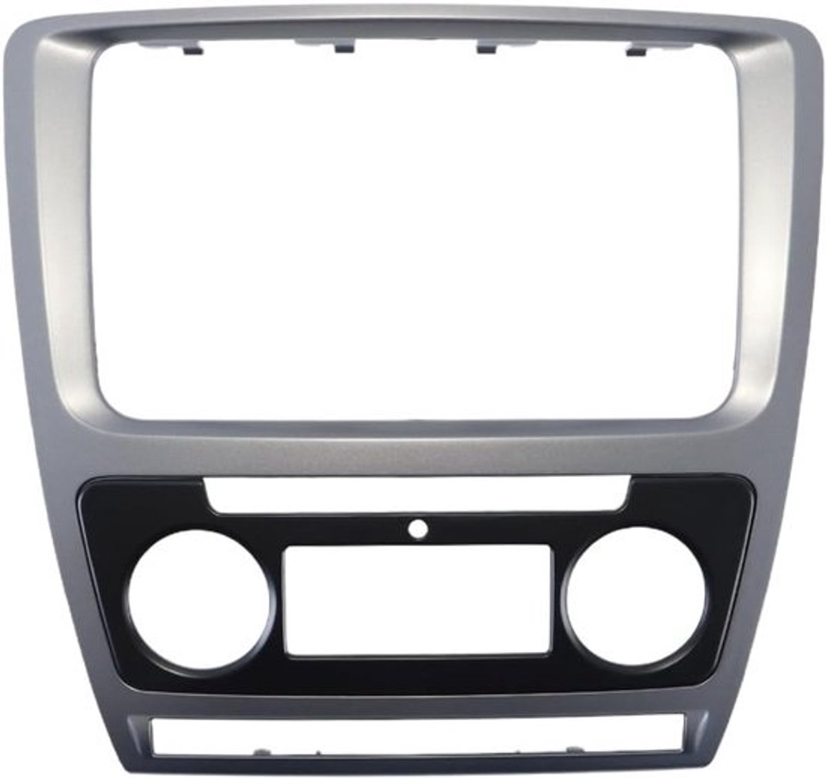 Dubbele-DIN-fascia - Radiopaneel - Installatie van autoradio - Naadloze integratie in dashboard - Uitsparing van 210 mm breed - Grijs