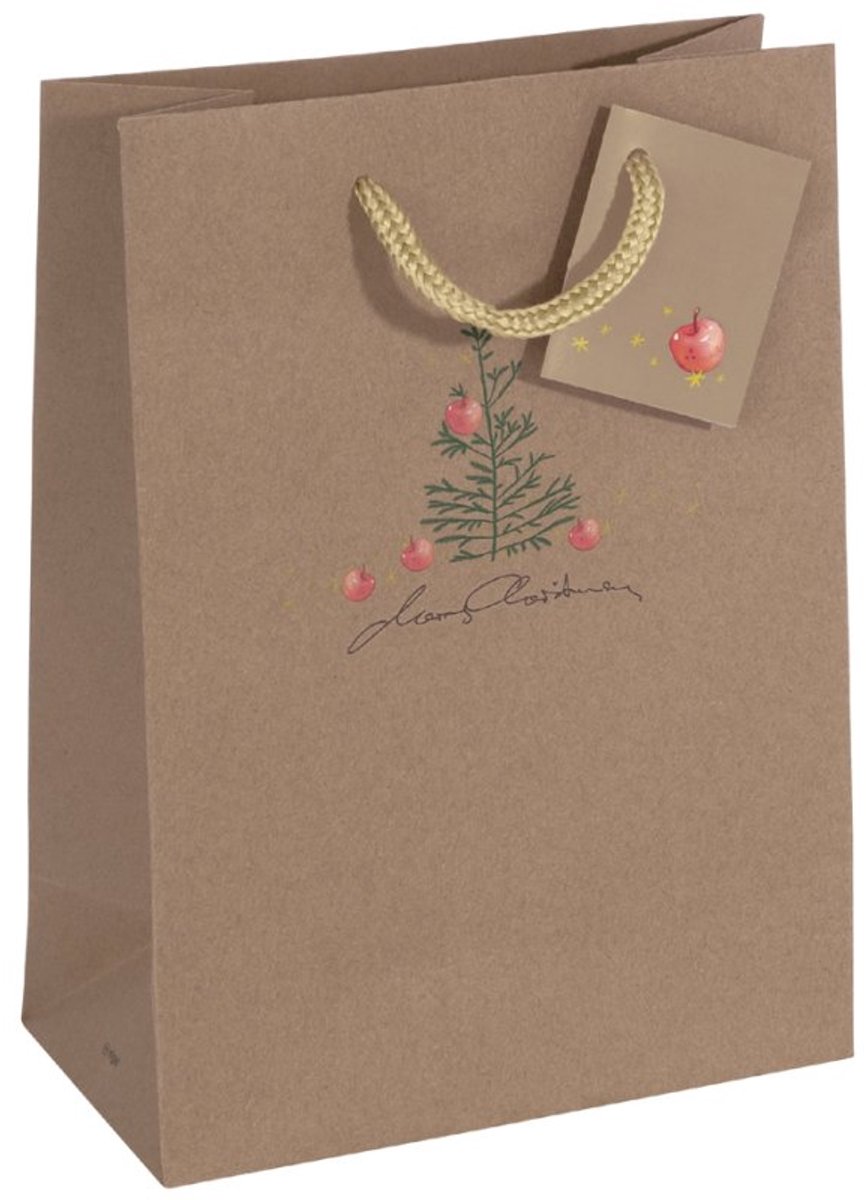sigel kerstcadeauzak Kerstboom, groot, bruin kraftkarton, 260×120×330 mm