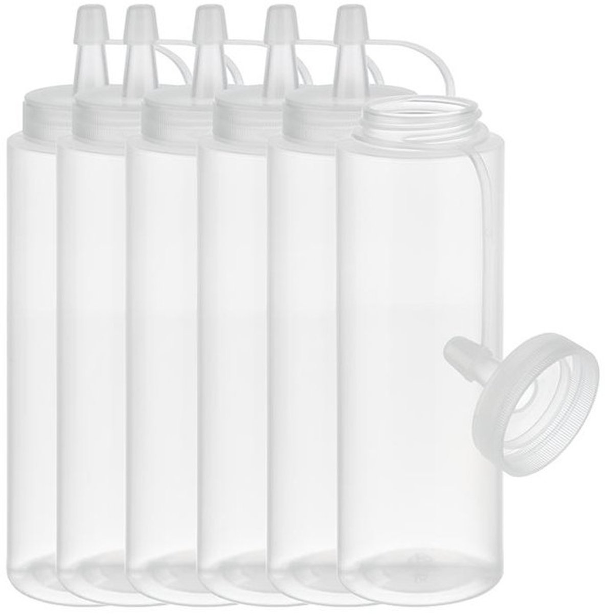 APS knijpflessen, transparant, set van 6 stuks