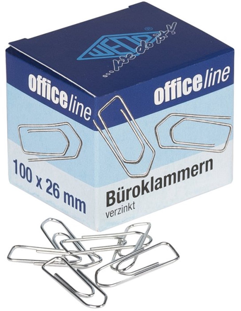 WEDO paperclips, spits, glanzverzinkt, 32 mm, 1000 stuks