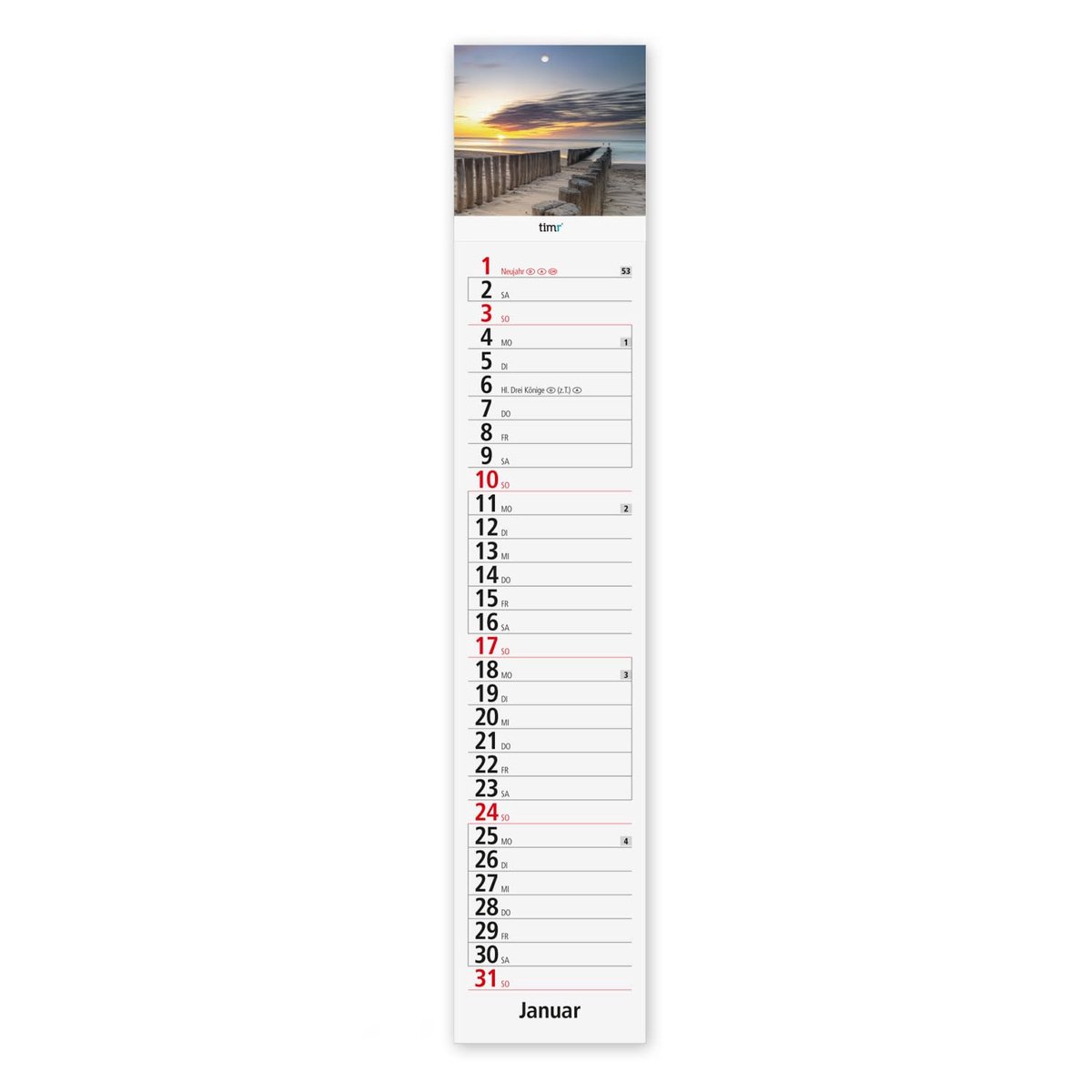 Timr Strip Kalender 2027 Noordzee – tr499 - ShopVlot