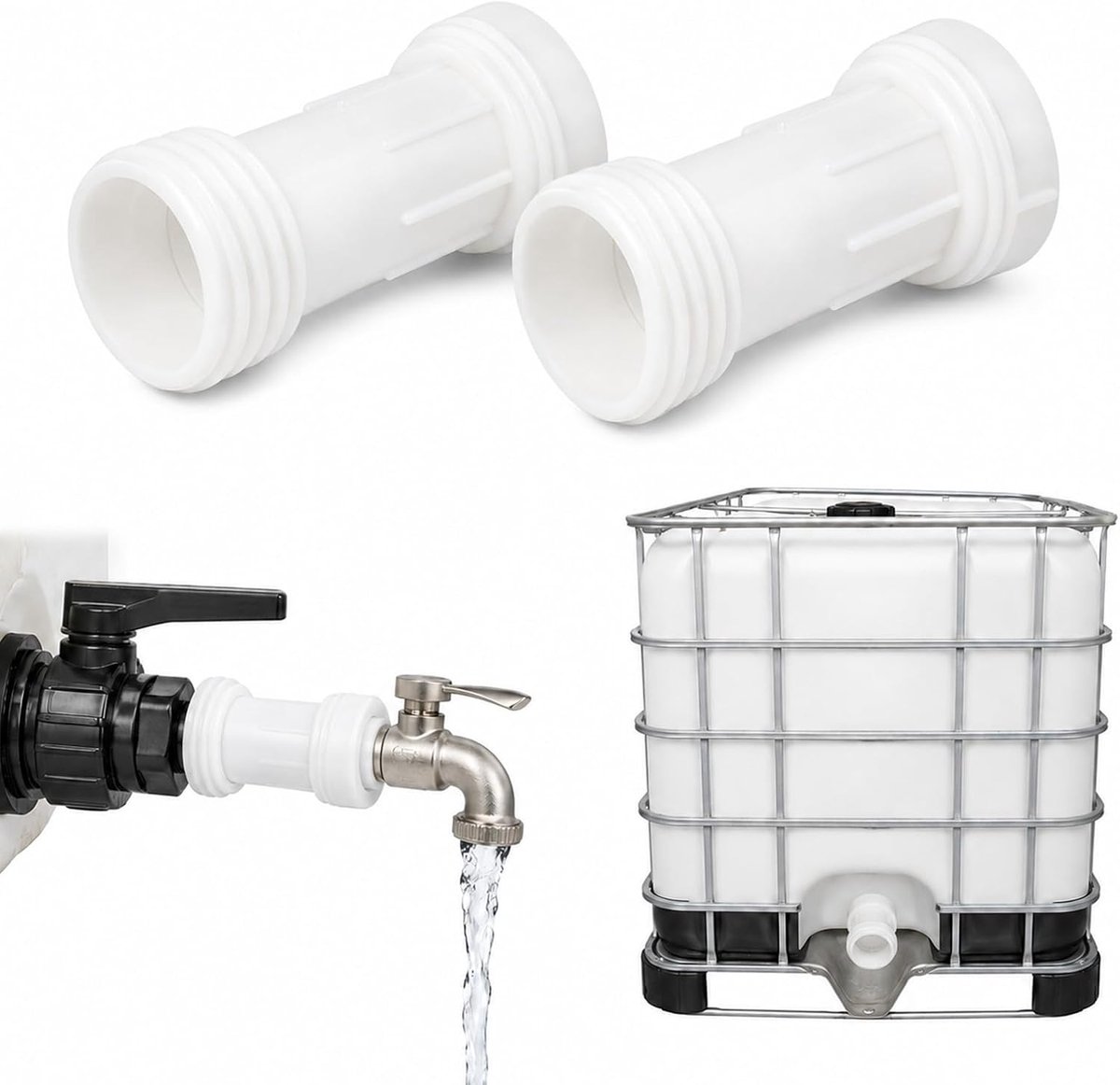 IBC-verlenging, IBC-tankadapter, S60 x 6, grove schroefdraad met afdichting, 2 stuks - ShopVlot