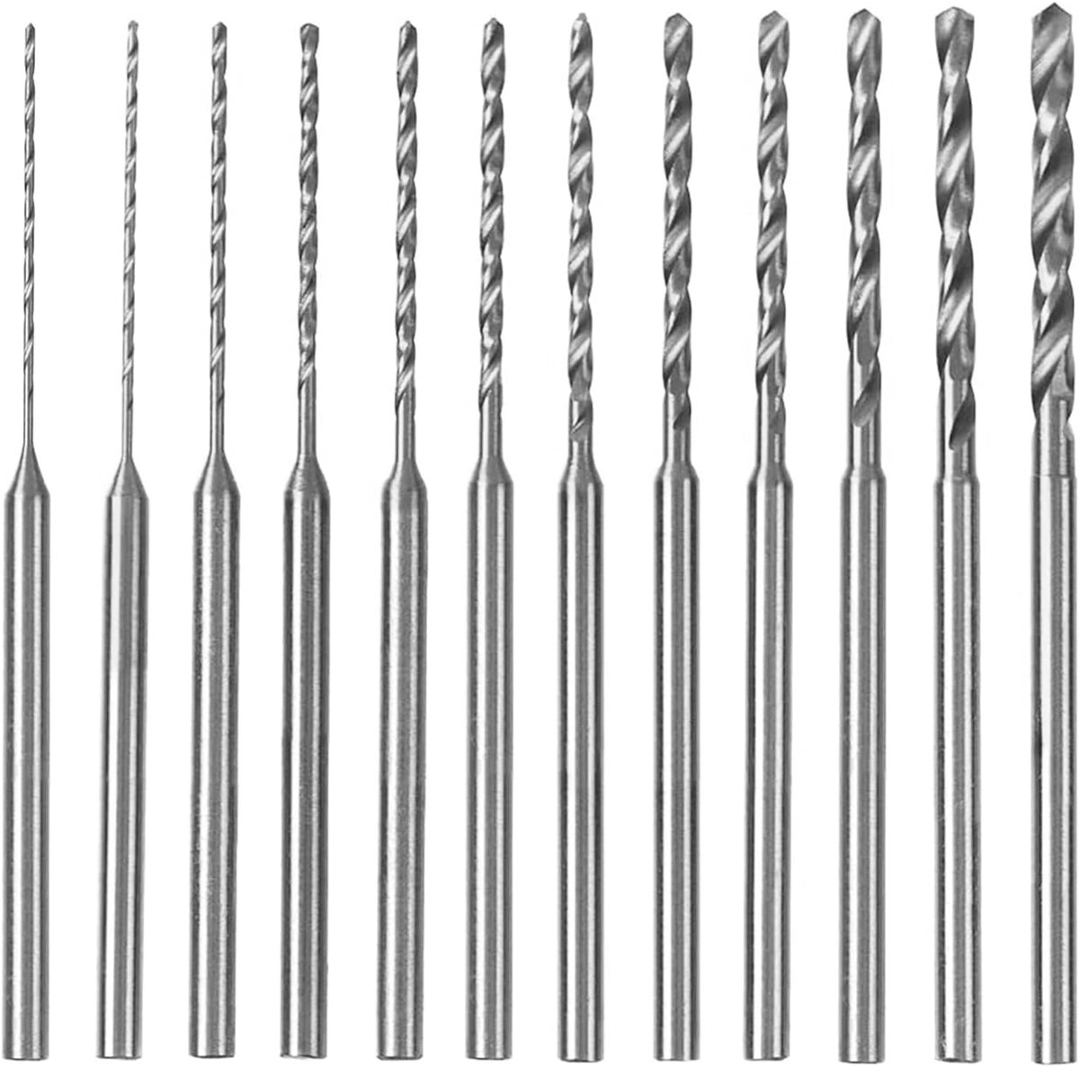HSS Mini Drill Bit Set, Micro 12 Pieces, 2.35 mm, Shank Twist Drill, DIY Rotating Hand Tool (0.5-2.0 mm) - ShopVlot