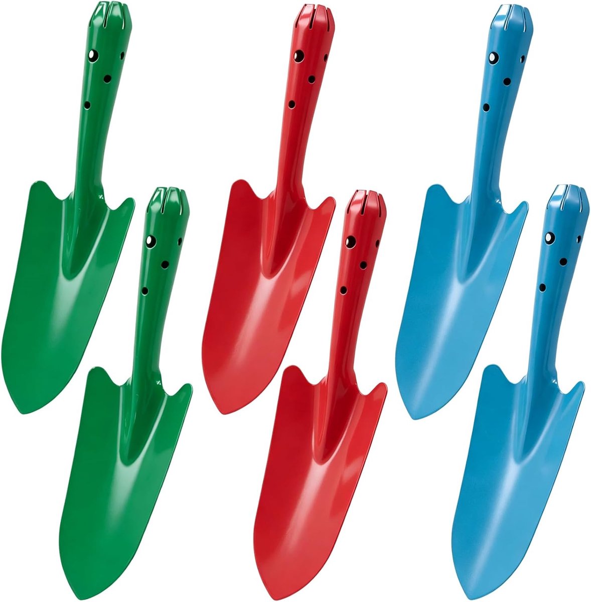 SnelShoppen - 6-delige tuinschepset, metalen handschep voor planten en verplanten, ergonomische handgreep, robuust tuingereedschap voor volwassenen, i