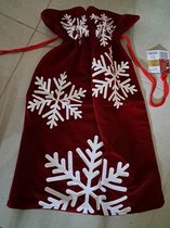 Livarno Home Kerstzak Cadeauzakje 50x70 cm - Fluweel - Rood