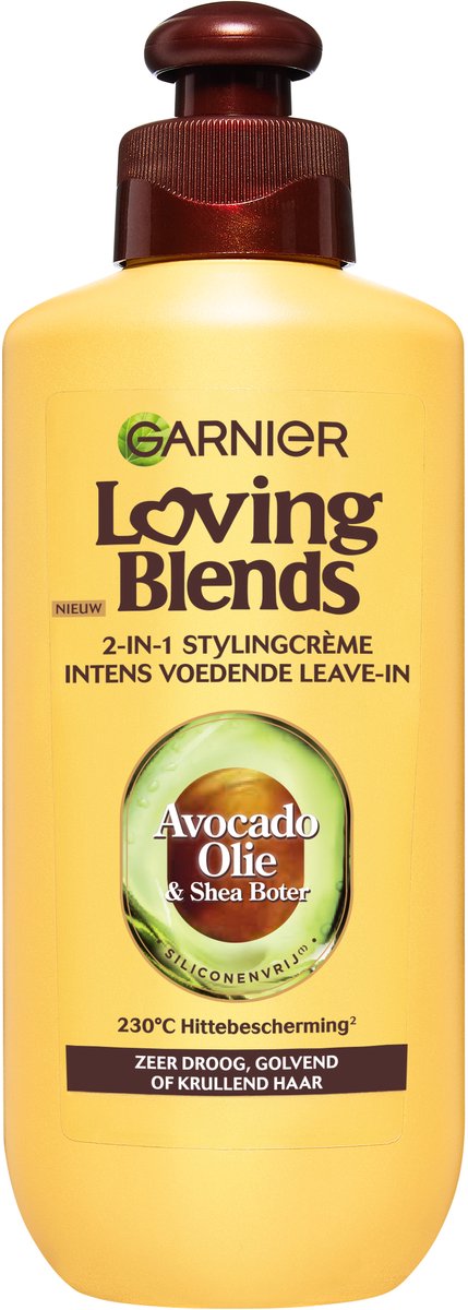 Bol.com Garnier Loving Blends Avocado Olie & Shea Boter Intens Voedende Leave-In Crème - Zeer Droog, Pluizig Haar - 200ml aanbieding