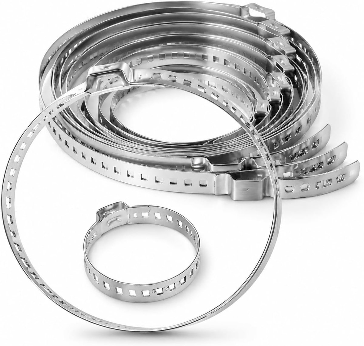 12 klemklemmen voor gimbalg van roestvrij staal, klein, 25-40 mm, groot 50-120 mm, verstelbare bevestigingen - ShopVlot