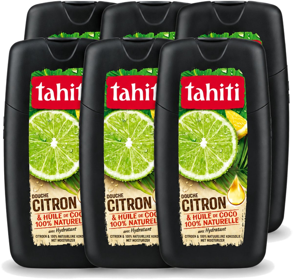 6 x Tahiti - Douchegel - Citroen & Kokosolie - Hydraterend - 250 ml - Voordeelverpakking - 6 stuks