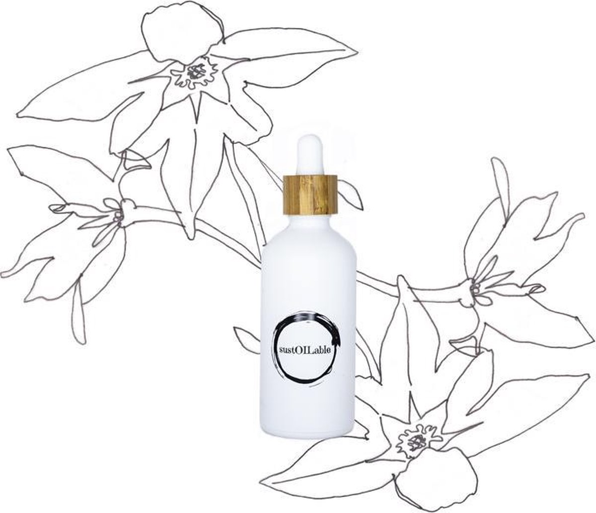 Goedkoopste Abessijnse olie huidolie - Glazen pipet flesje 50ml (navulbaar en plasticvrij verpakt) - vegan - dierproefvrij en zonder chemische toevoegingen