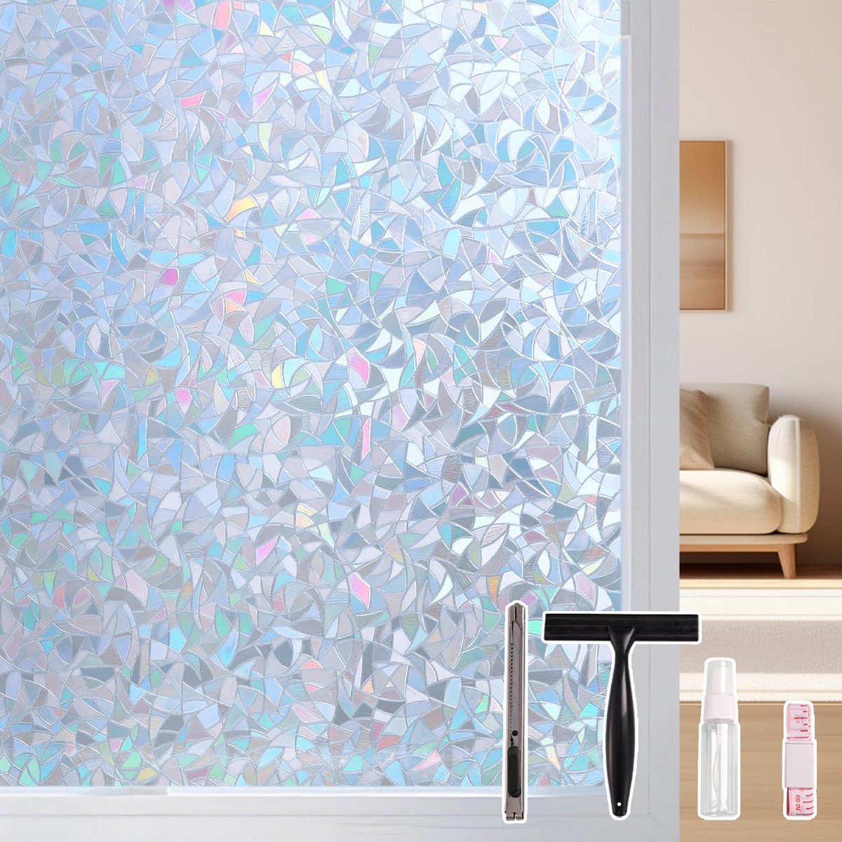 Conkov Spiegelfolie Anti Inkijk Regenboogeffect Zilveren 44,5 x 200 cm - ShopVlot
