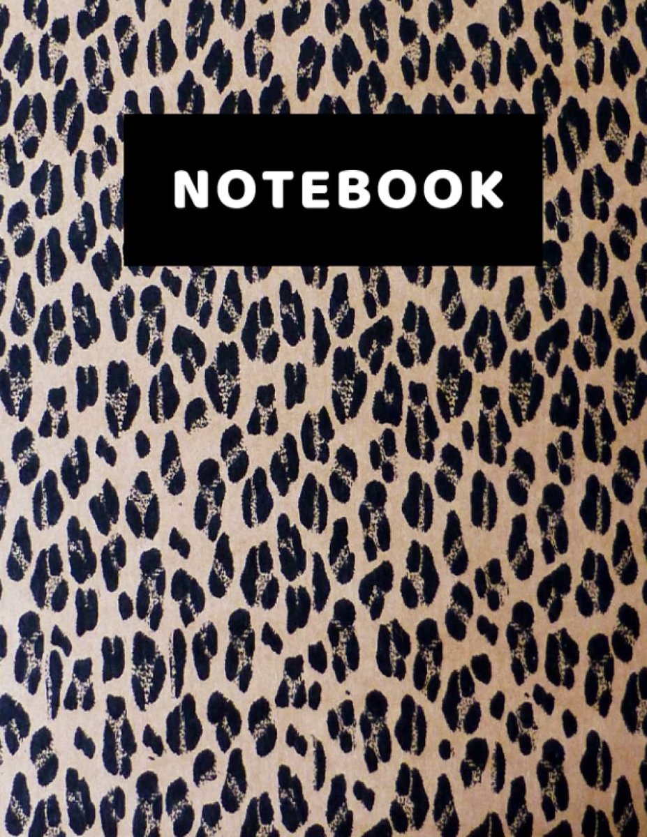 Notebook: Black-Tan Leopard Print Composition Notebook – College Ruled 120 Pages (60 Sheets) – Large 8.5 x 11 Letter - ShopVlot