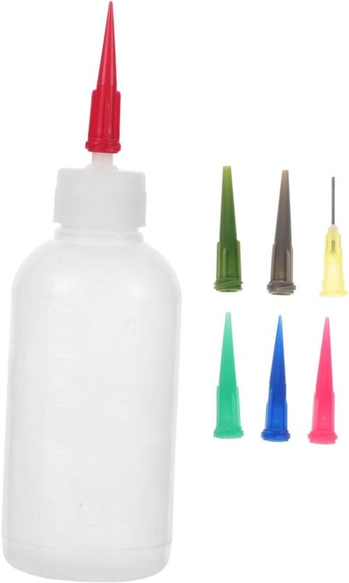 Keramische applicator - Glazuurflesjes - Details voor pottenbakken - Inclusief vervangtips - 9,5 x 3,5 cm - Multi