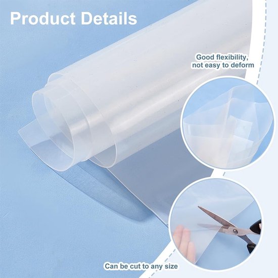 Ultra Dun Siliconen Rubberblad 37.8 x 31.5 cm, 0.5 mm Dikte, Waterdichte Mat voor Tafelbescherming en Warmte-isolatie — afbeelding 3
