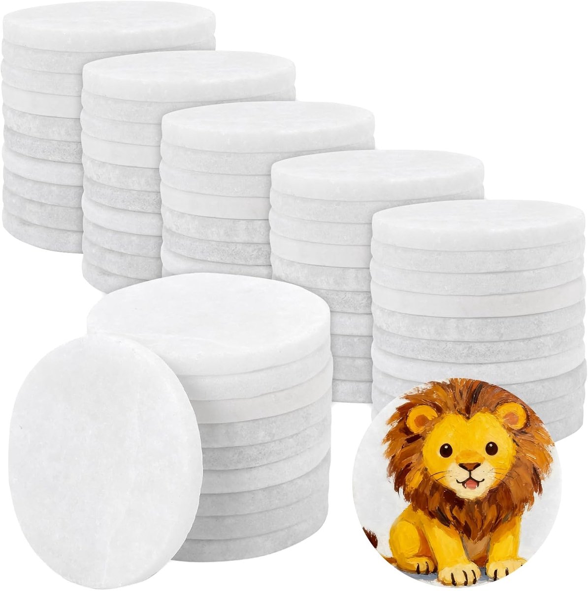 Witte stenen voor schilderen 5 cm - vlakke stenen voor DIY - ideaal voor creatieve projecten - ShopVlot