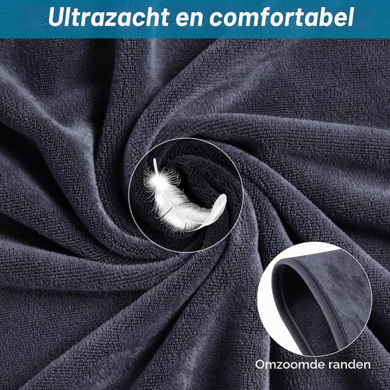 Grote XXL Badhanddoek 100x200 cm - Zacht en Sterk Absorberend voor Sauna en Strandgebruik - Ideaal voor Dames en Heren in Donkergrijs