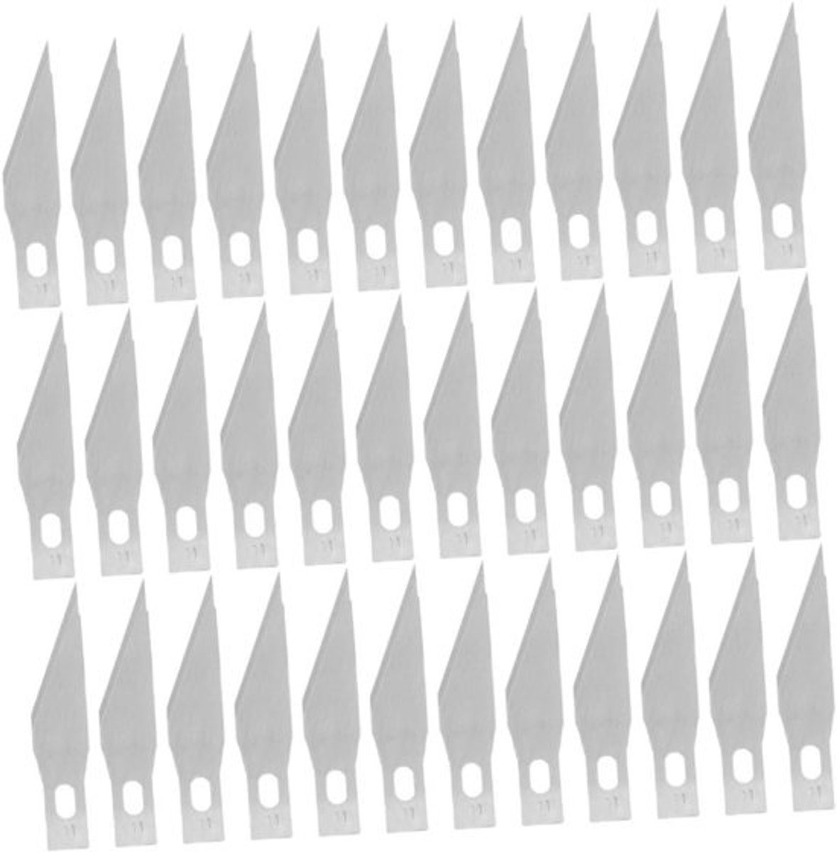 Precisie- en gravuremesjes - Snijbladen voor hobby - Voor modelbouw en DIY - Duurzaam staal - 3.85 x 0.58 cm - Zilver