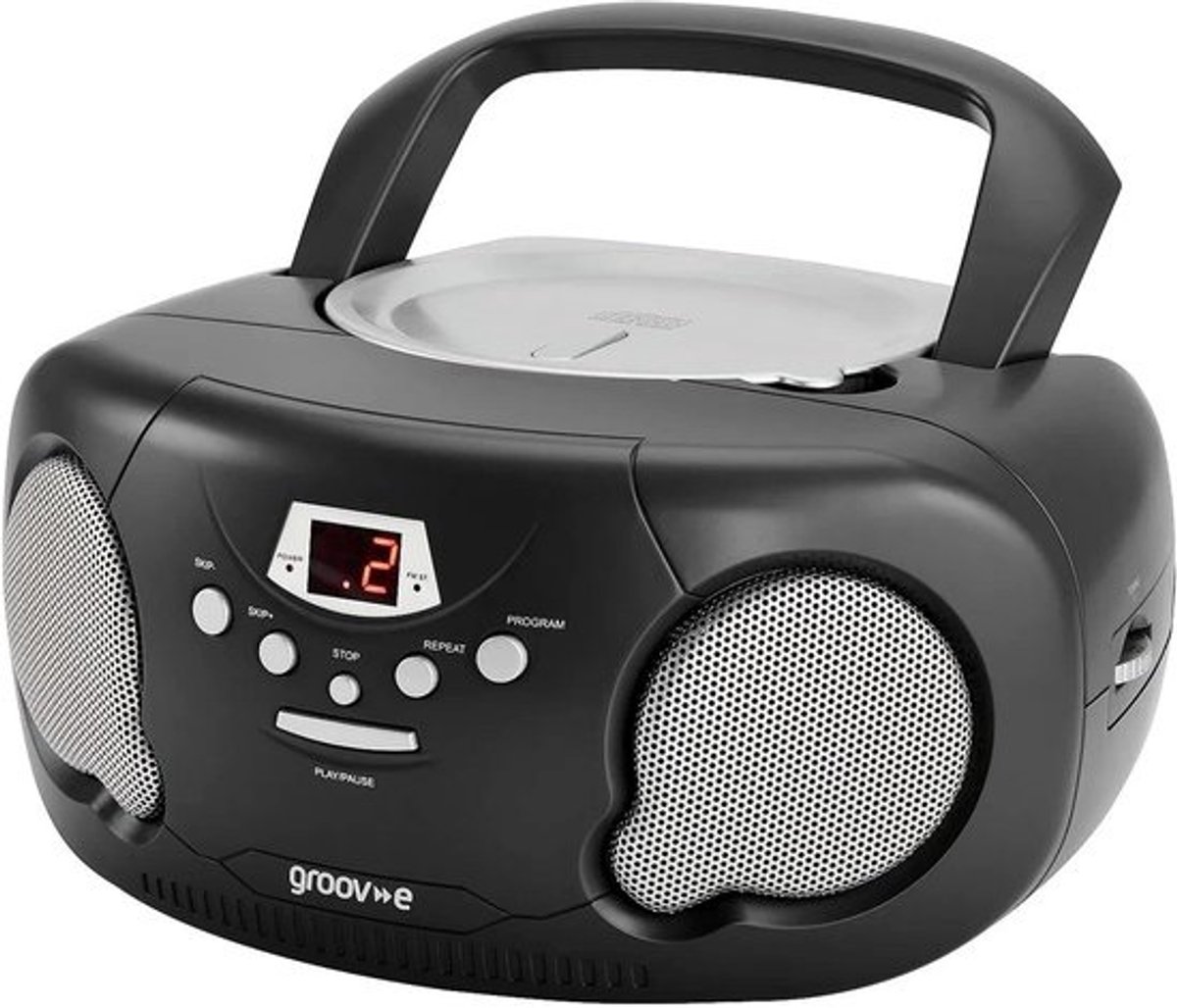 Draagbare CD-speler Boombox - met radio en AUX-ingang - Zwart