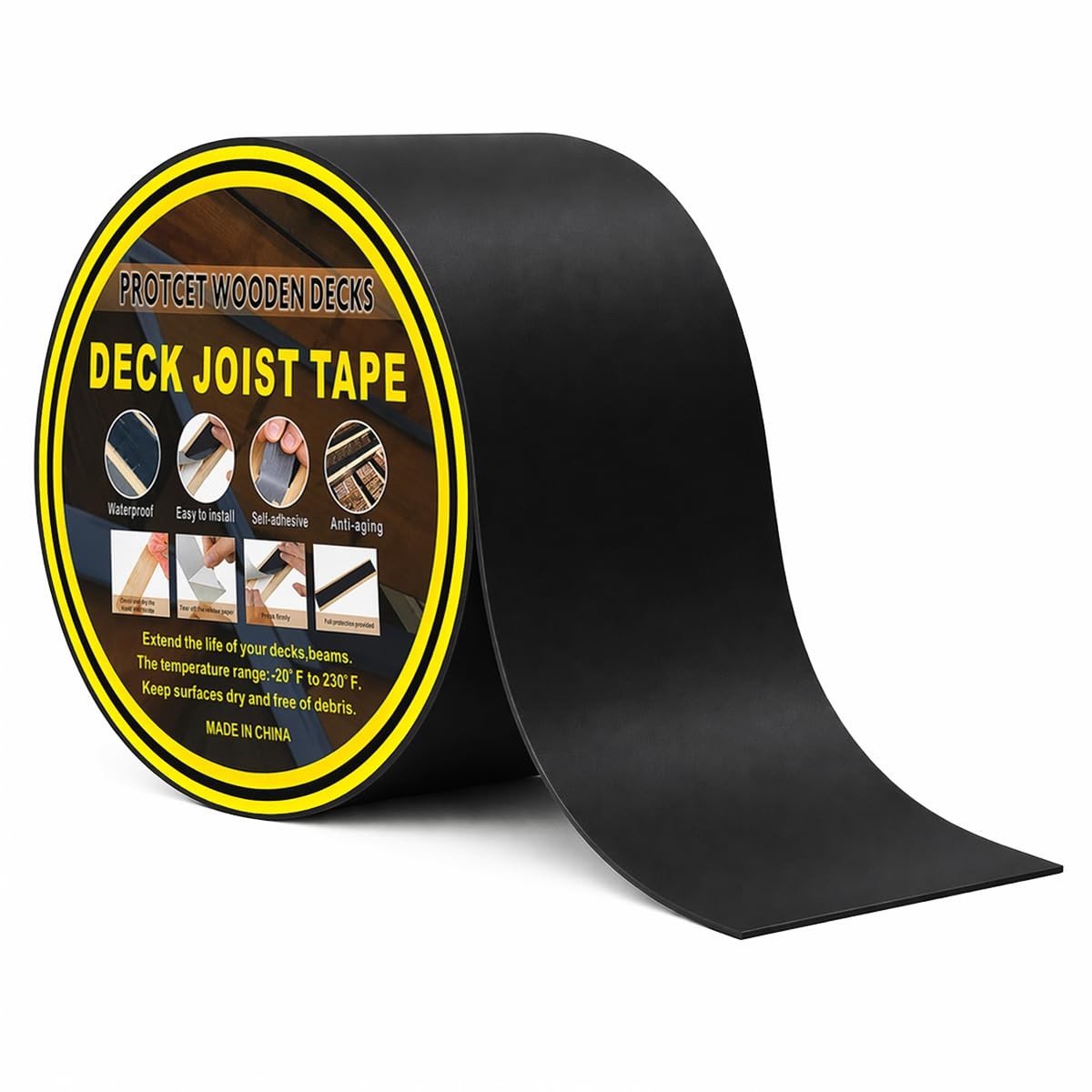 Waterdichte Butyl Tape voor Daken, Houten Terrassen en Buitengebruik - 15 m Zwart Sealing Tape met Sterke Hechting en Duurzaamheid