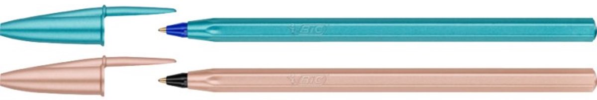 BIC balpen Cristal Glacé, 0,32 mm, mat-glans effect, gesorteerd blauw en rosé