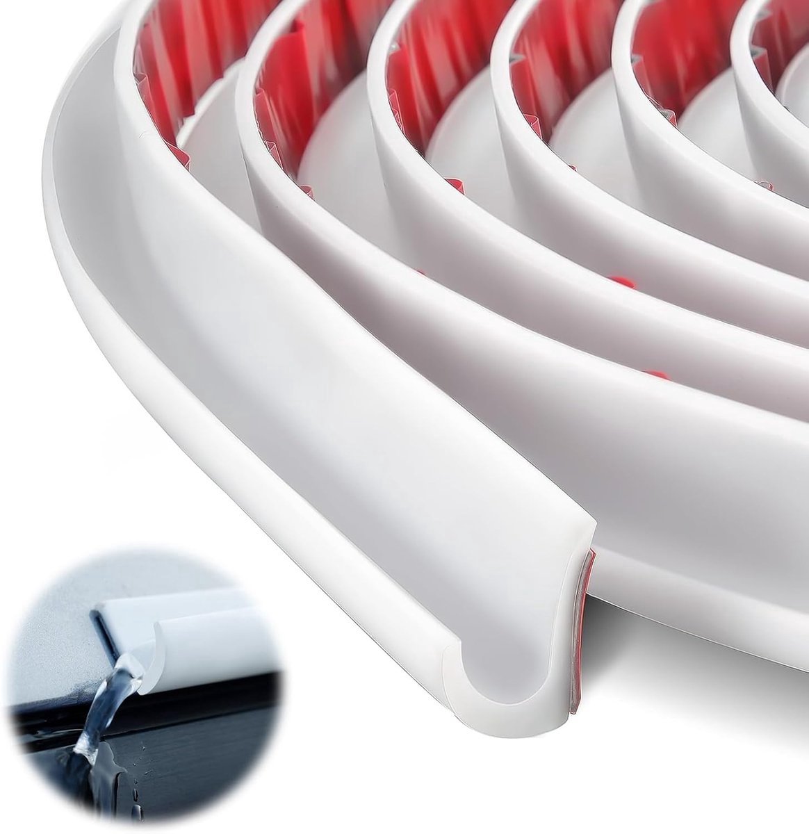 J-vormige regengoten - 3 meter - J-vormige druppelirrigatierails - regenwatergeleidingsplaten - zelfklevend - regenwaterafvoerstrips - drainagekanalen - wit
