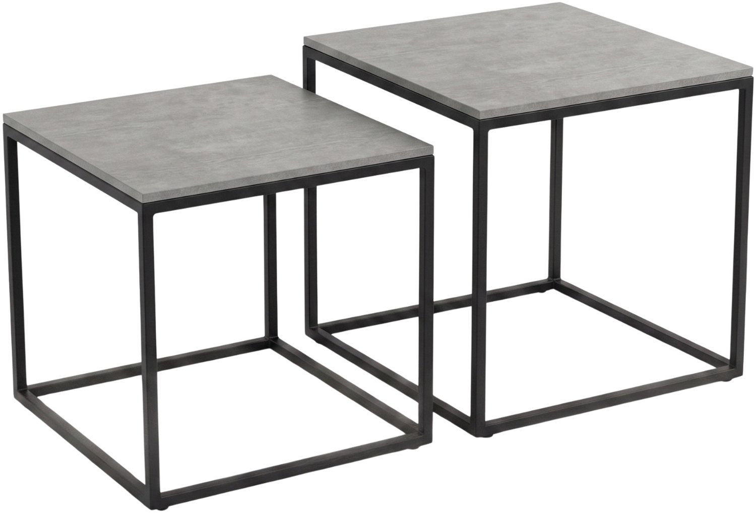 Set van 2 vierkante salontafels van verschillende afmetingen, 50 x 50 x 50,5 cm