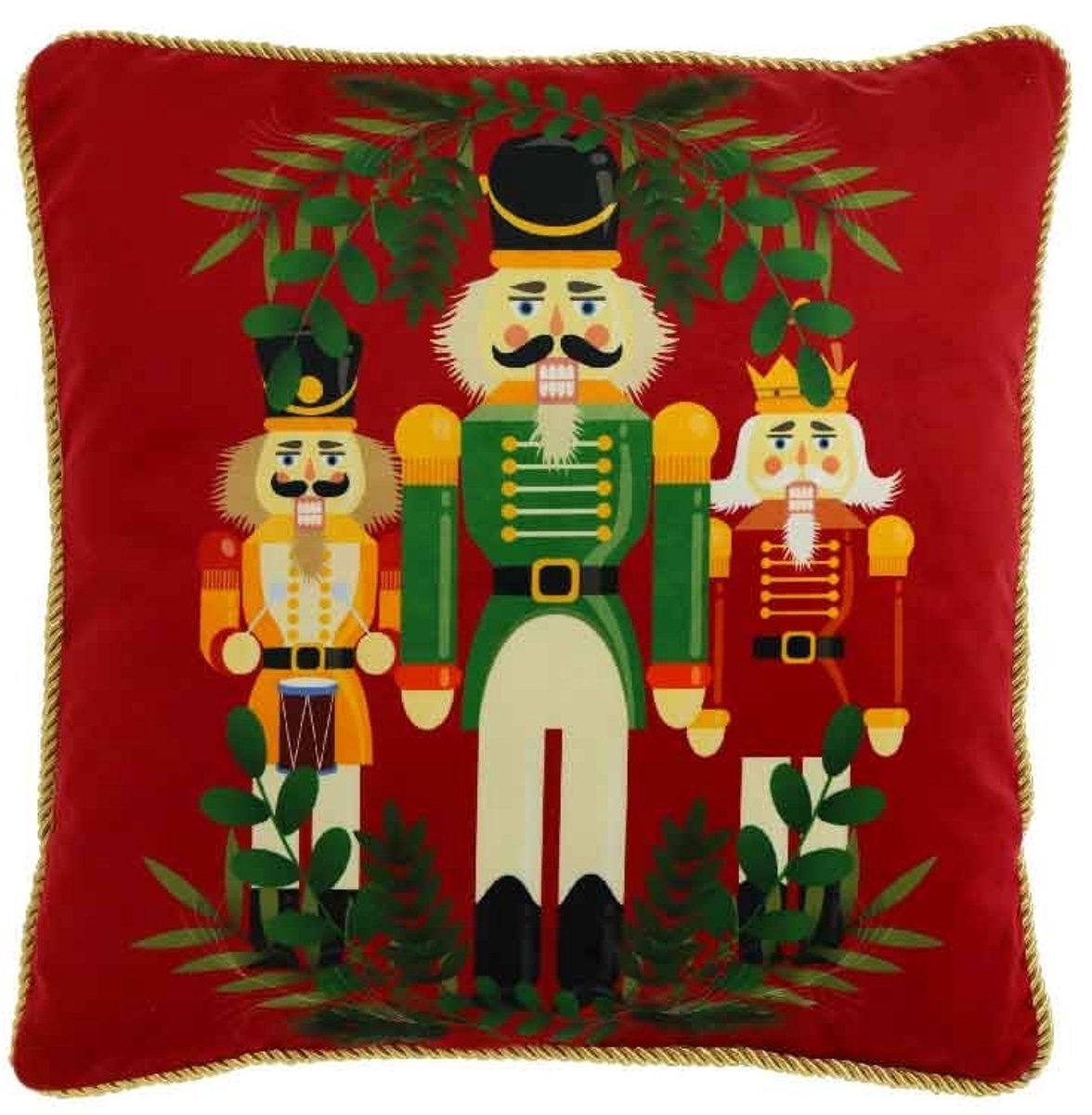 Unique Living Sierkussen Nutcracker Red - 45x45cm Rood