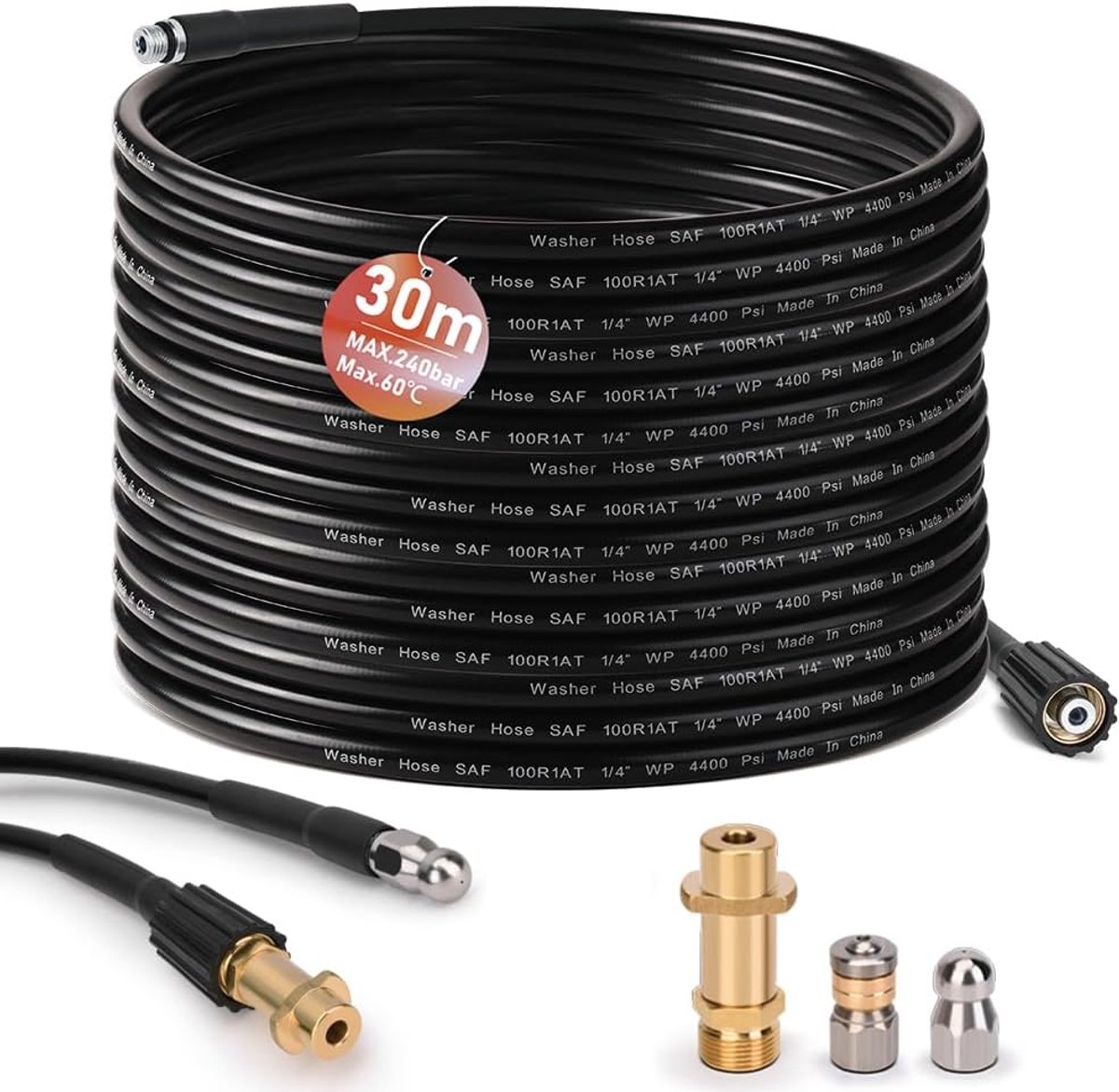 Sewer Cleaning Hose High Pressure Washer Hoses 30m Compatible with K2-K7 - ShopVlot
