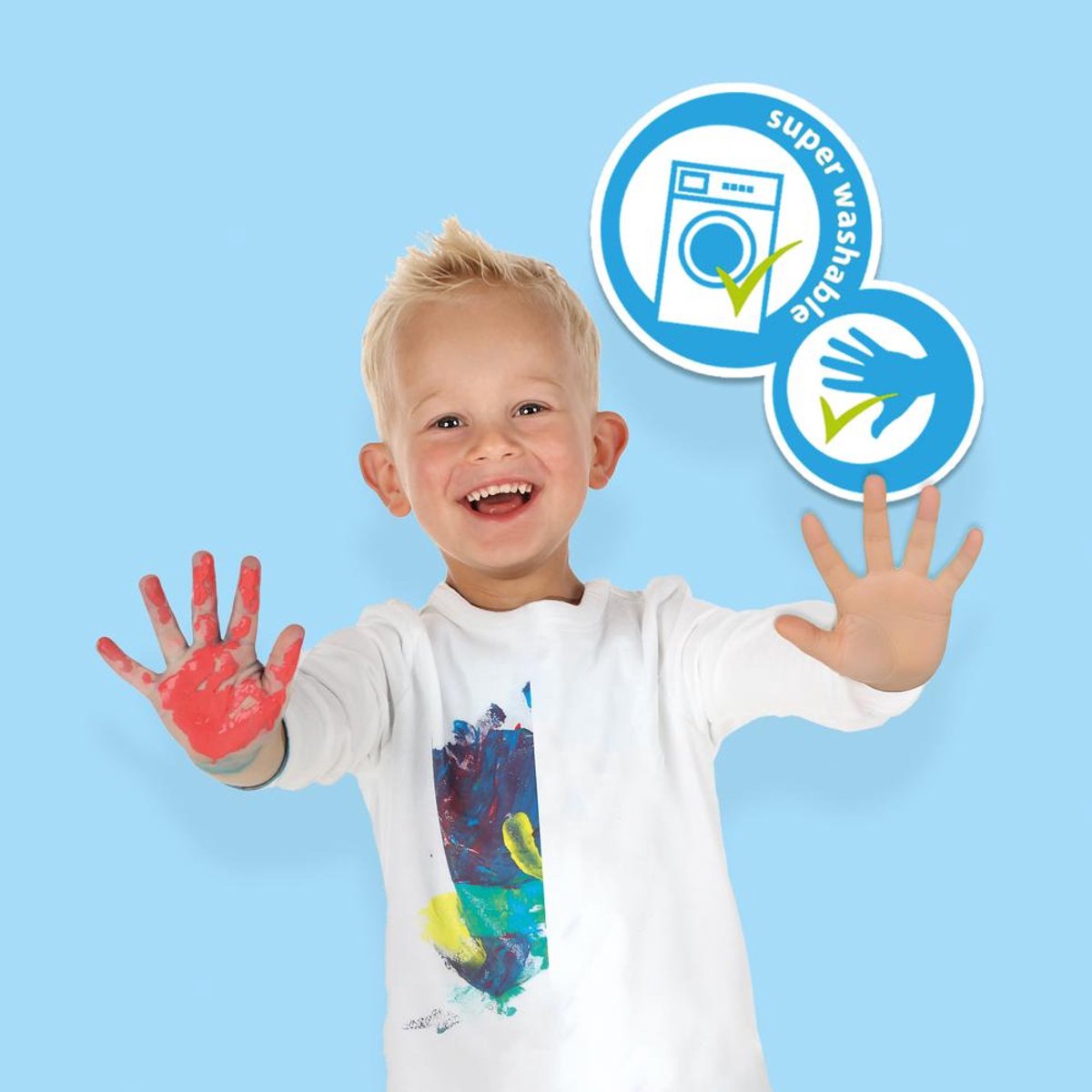 SES Creative - My First - Vingerverf - 4 kleuren – mengbaar – glutenvrij - makkelijk uitwasbaar - Verven voor de allerkleinsten – 4x145ml - Vanaf 1 jaar — cadeau in Spellen & Speelgoed - foto 6