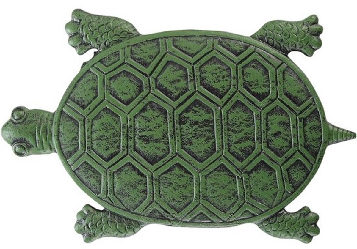Schildpad als tuinsteen - Decoratieve pad - Voor tuindecoratie - Gietijzeren uitvoering - Groen