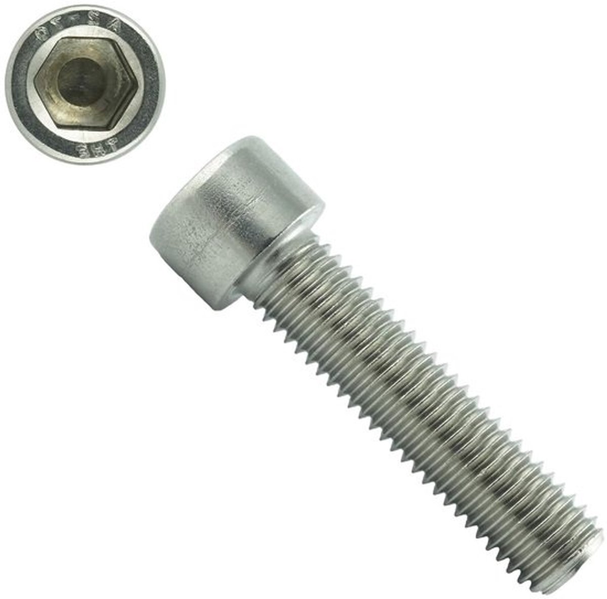 Cilinderschroeven met binnenzeskant - Schroeven met schroefdraad - Voor bevestigen en klussen - Roestvrij staal A2 - M8 x 16 mm - Zilver